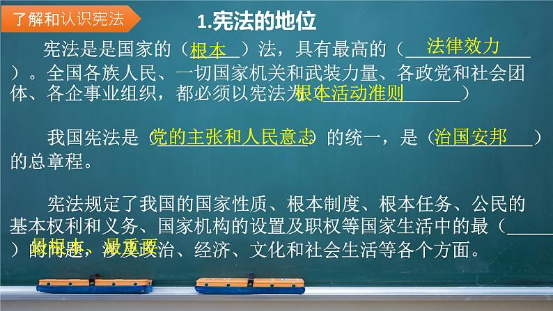 2021-2022学年部编版八年级道德与法治下册 第一单元 坚持宪法至上单元复习课件（24张PPT）第2页