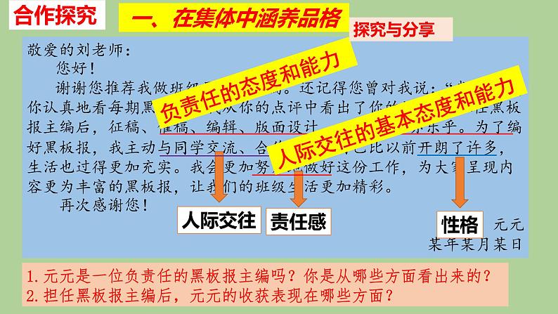 2021-2022学年部编版道德与法治七年级下册 6.2 集体生活成就我课件（22张PPT）第5页