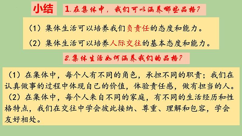 2021-2022学年部编版道德与法治七年级下册 6.2 集体生活成就我课件（22张PPT）第8页