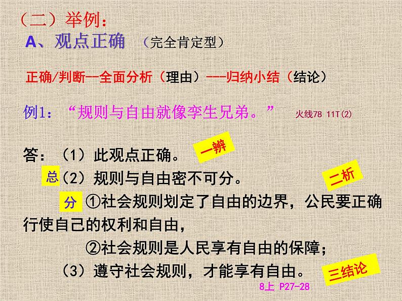 2022年中考道德与法治专题复习课件：辨析题解题技巧指导06