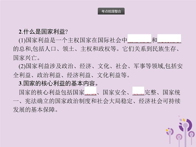 中考道德与法治总复习优化设计第一板块基础知识过关第8课时维护国家利益课件第3页