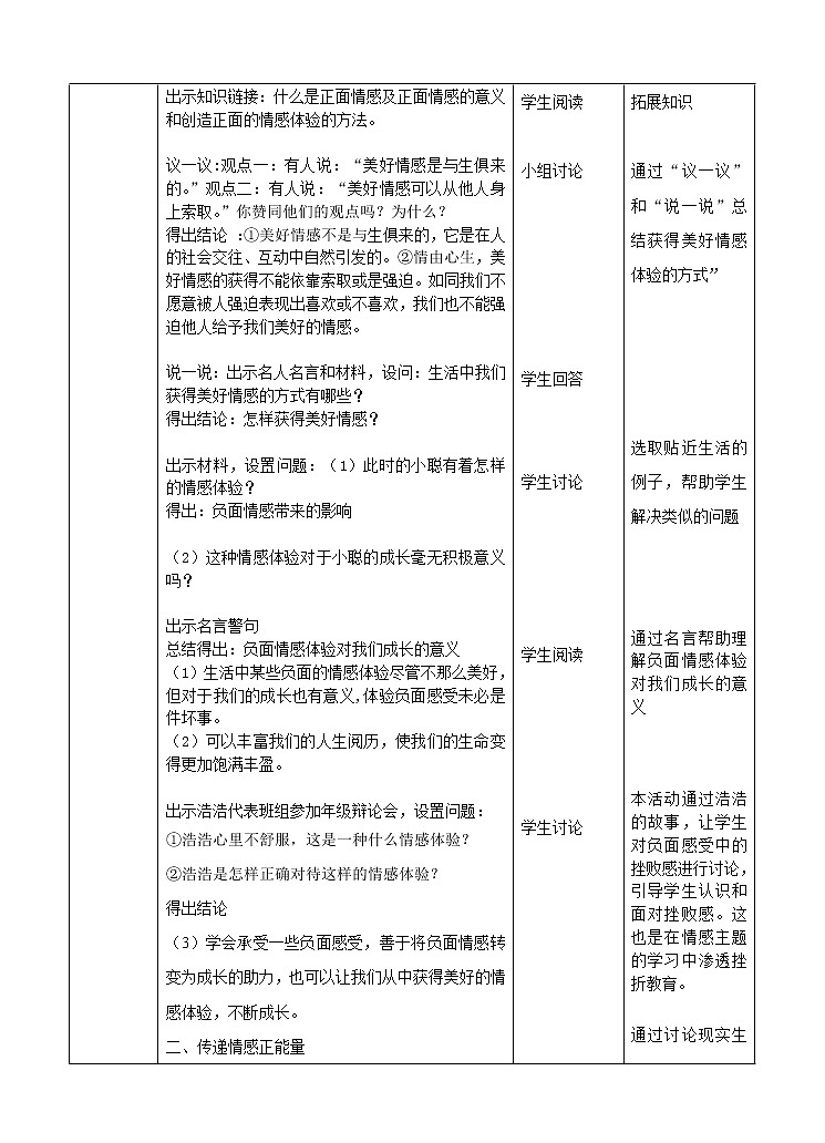 人教版《道德与法治》七年级下册-5.2在品味情感中成长教学设计第2页