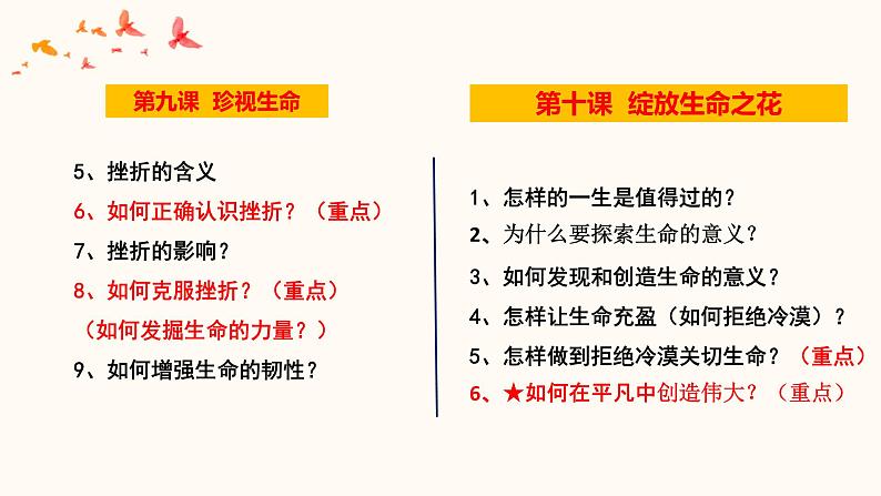 2022年中考道德与法治第一轮夯实基础靶向复习       专题04 生命的思考（课件）第4页