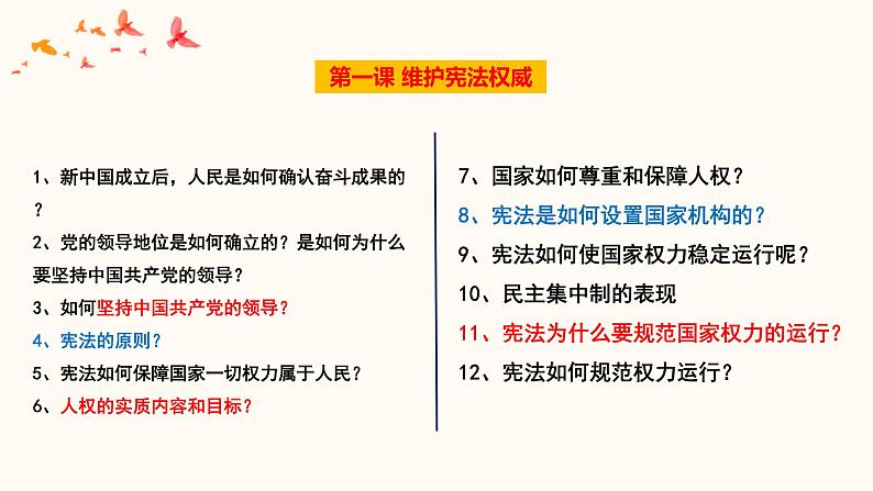 2022年中考道德与法治第一轮夯实基础靶向复习       专题13 坚持宪法至上（课件）第4页