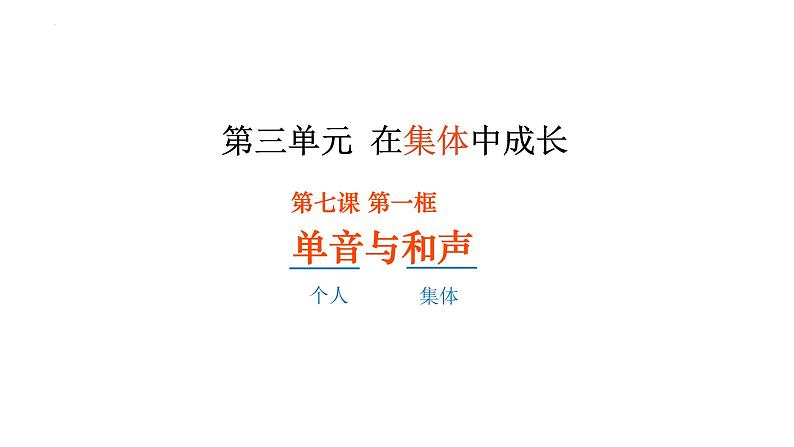 7-1单音与和声课件部编版道德与法治七年级下册01