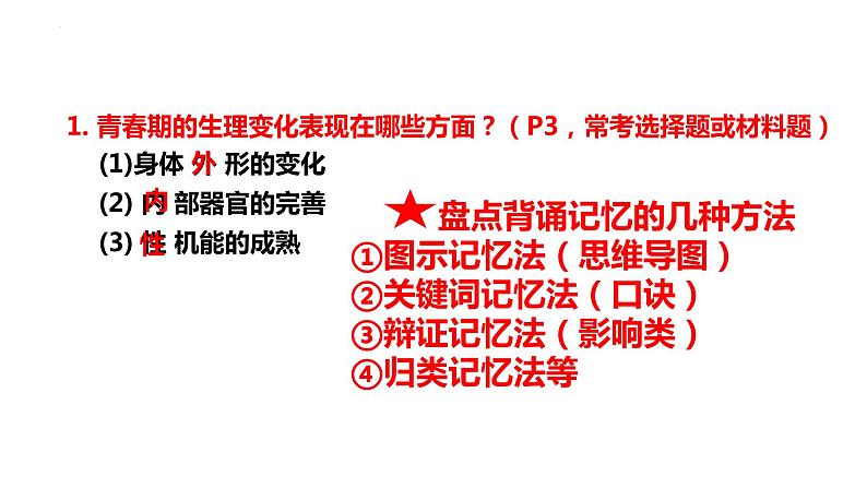 第一单元青春时光复习课件部编版道德与法治七年级下册第5页