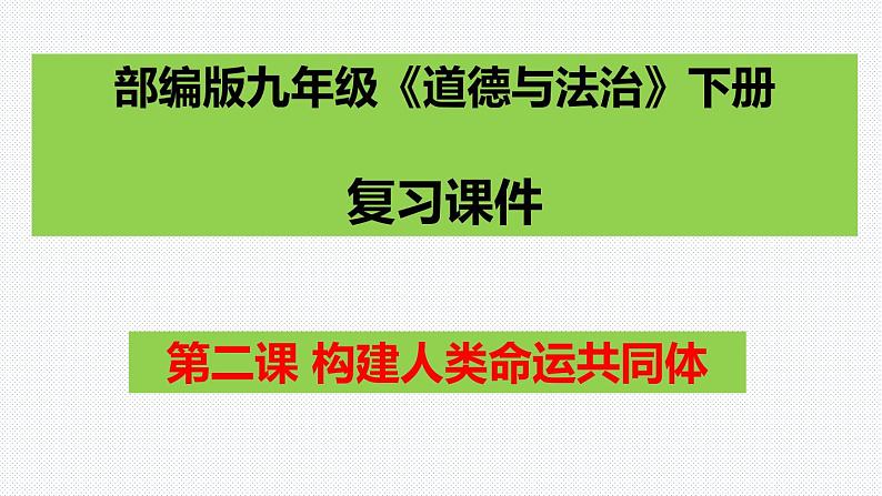 第二课构建人类命运共同体复习课件2021-2022学年部编版九年级道德与法治下册第1页