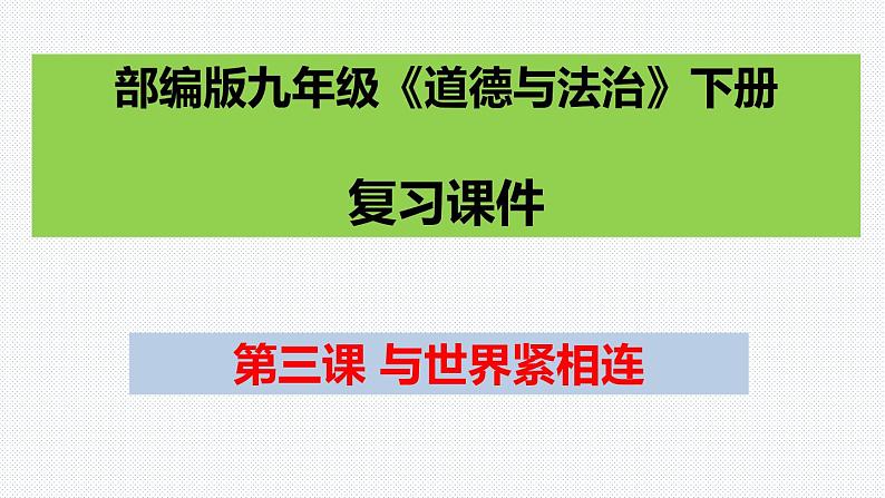 第三课与世界紧相连复习课件2021-2022年部编版道德与法治九年级下册第1页