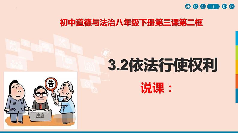 3-2依法行使权利说课课件2021-2022学年部编版道德与法治八年级下册第1页