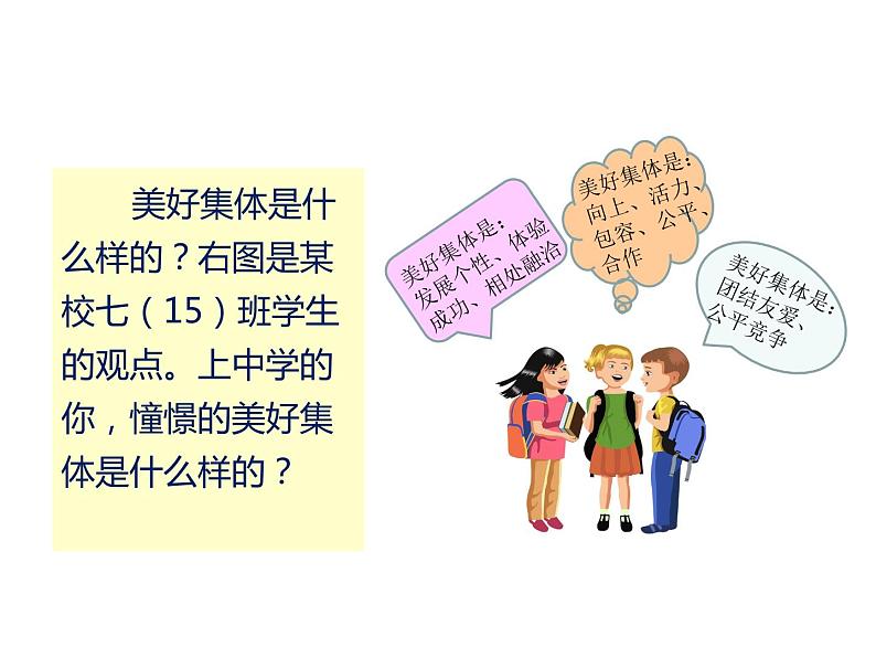 2022年人教版七年级道德与法制下册第8课第1框憧憬美好集体课件 (3)第3页