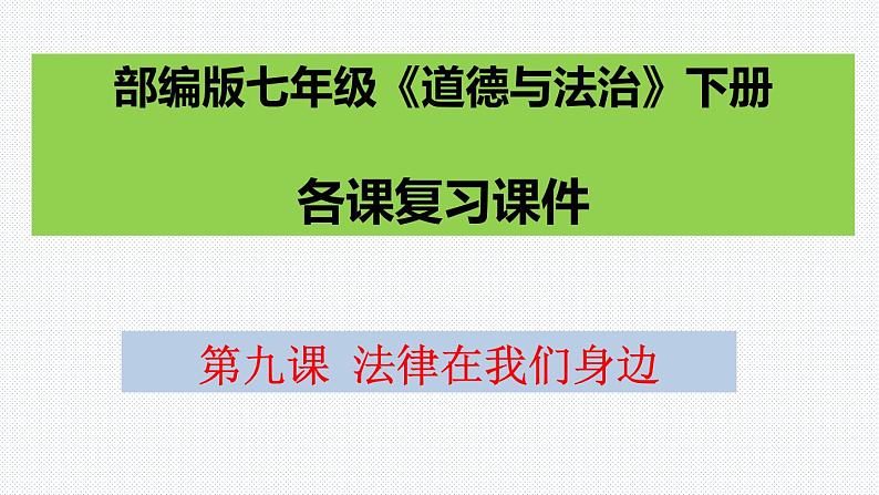 第九课法律在我们身边复习课件部编版七年级道德与法治下册01