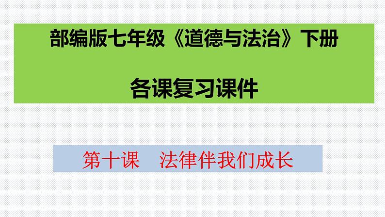 第十课法律伴我们成长复习课件2021-2022年部编版七年级道德与法治下册第1页