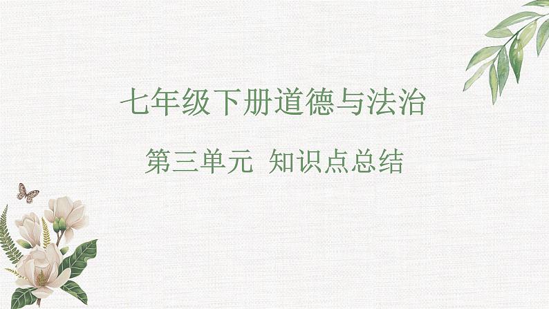 第三单元在集体中成长（知识点汇总）-2021-2022学年七年级道德与法治下学期课件（部编版）第1页