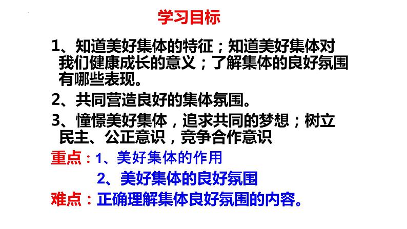 8.1憧憬美好集体课件部编版道德与法治七年级下册第3页