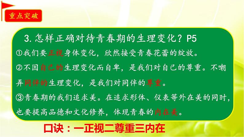 第一课青春的邀约复习课件部编版道德与法治七年级下册08