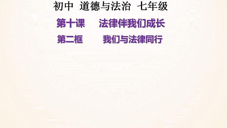 10.2我们与法律同行课件-2020-2021学年人教版道德与法治七年级下册第1页