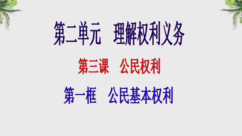 3.1公民基本权利课件2021-2022学年部编版道德与法治  八年级下册第1页