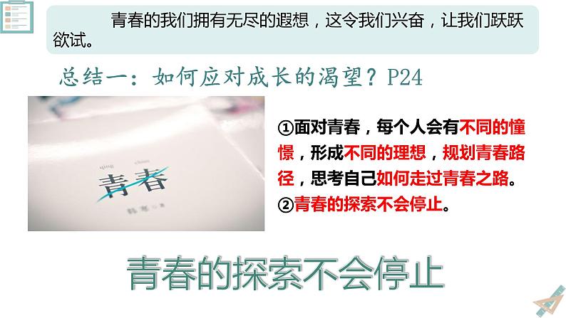 2021-2022学年统编版道德与法治 七年级下册 3.1青春飞扬课件第7页