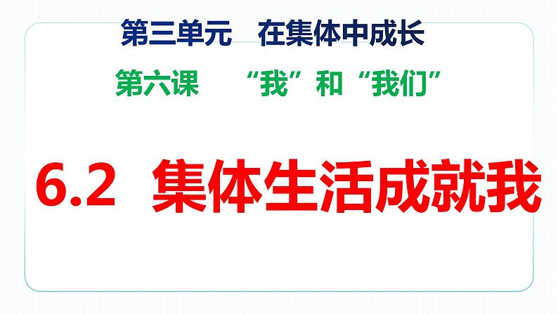 2021-2022学年统编版道德与法治 七年级下册 6.2集体生活成就我课件 (2)第2页