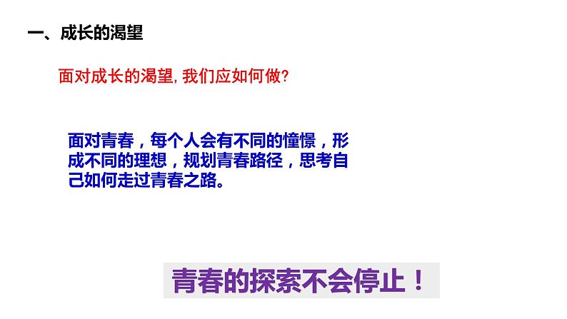 2021-2022学年统编版道德与法治 七年级下册 3.1  青春飞扬课件第7页