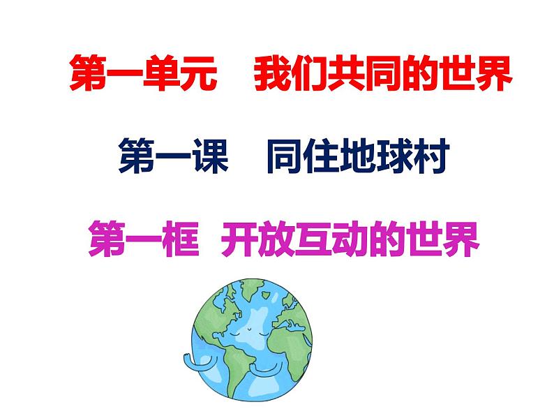 1.1开放互动的世界课件-2021-2022学年部编版道德与法治九年级下册第1页