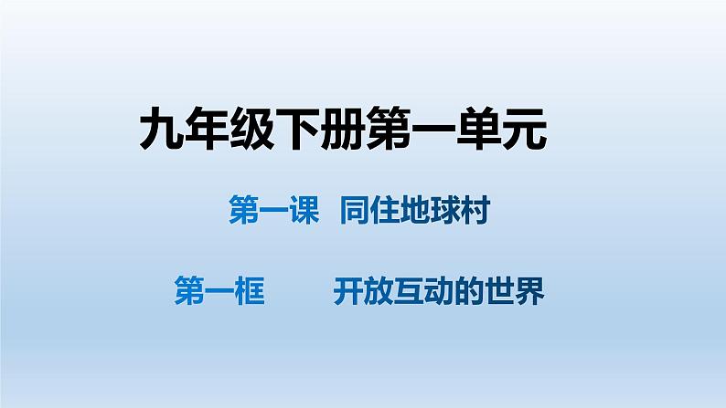 1.1开放互动的世界课件-2021-2022学年部编版道德与法治九年级下册(5)第1页