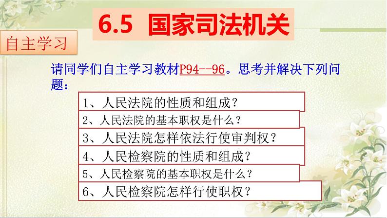 6.5国家司法机关课件-2021-2022学年 部编版道德与法治八年级下册第2页