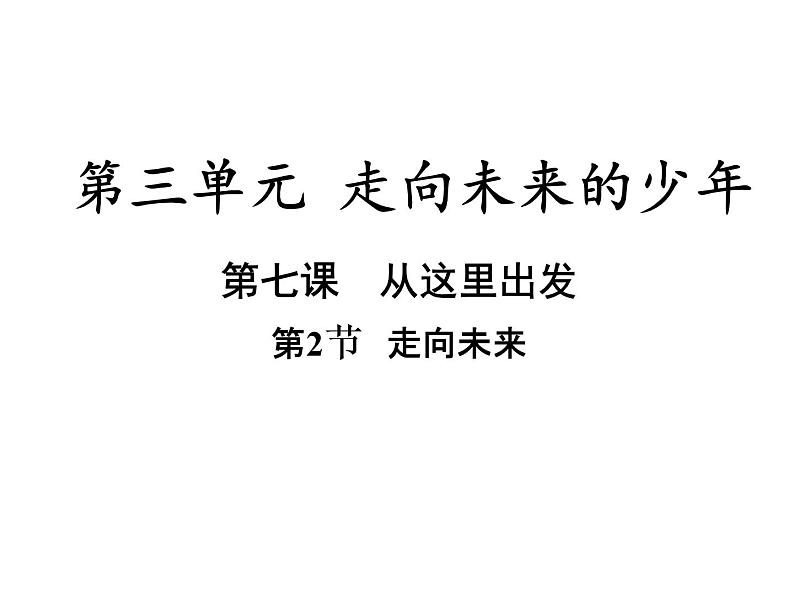 7.2走向未来课件2020-2021学年部编版道德与法治九年级下册第1页