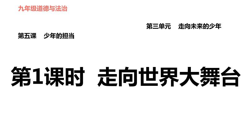 2020-2021学年部编版道德与法治九年级下册5.1走向世界大舞台课件第1页