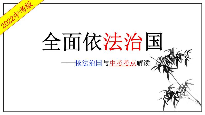 2022年中考道德与法治专题复习课件：全面依法治国01