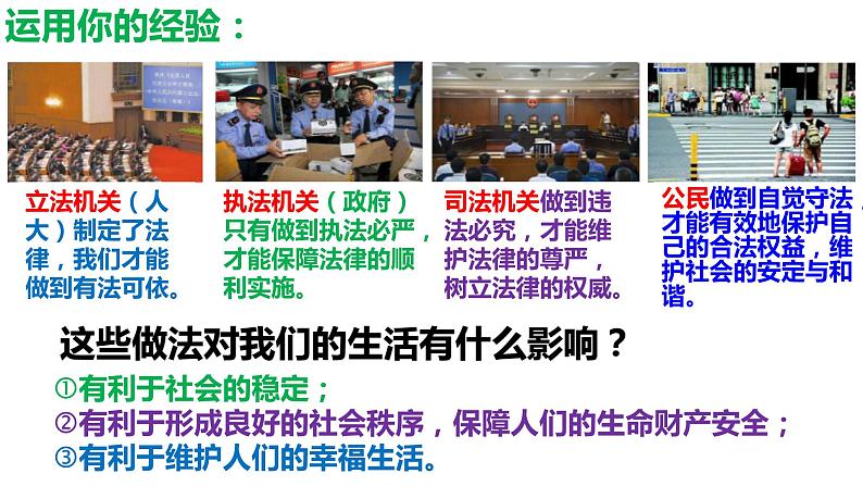 2021-2022学年道德与法治七年级下册 10.2 我们与法律同行 课件PPT第3页