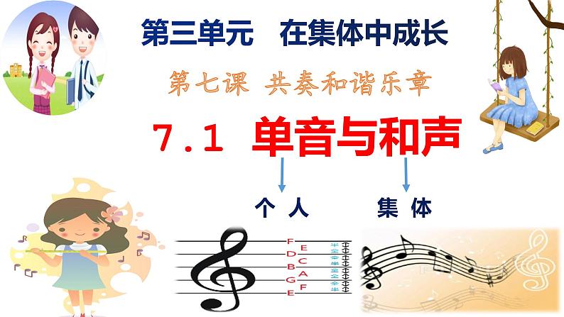 2021-2022学年道德与法治七年级下册 7.1 单音与和声课件PPT第1页