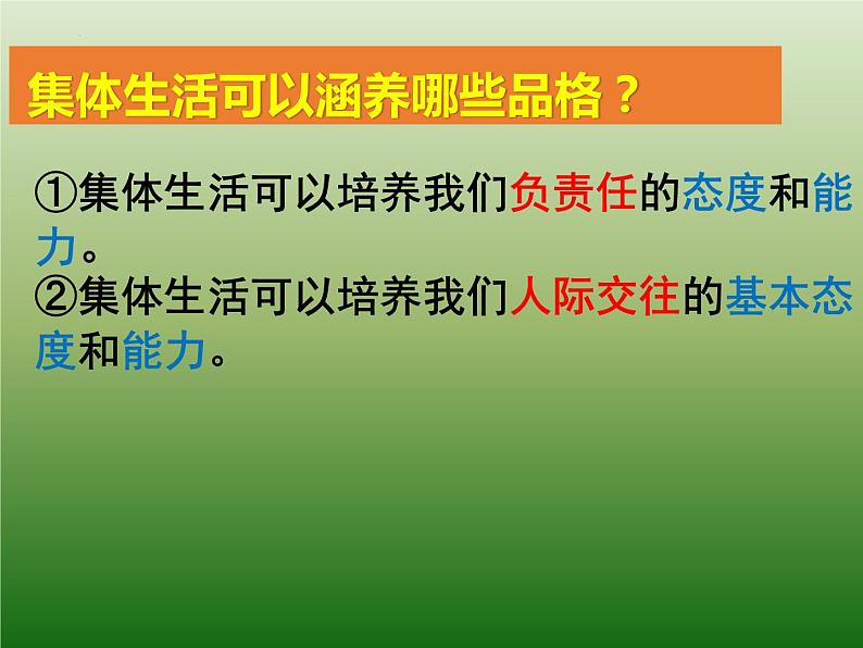 2021-2022学年道德与法治七年级下册 6.2集体生活成就我（课件） （部编版） (2)第6页