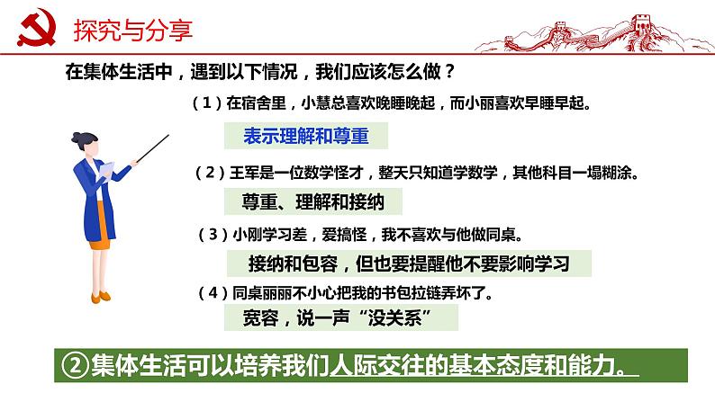 2021-2022学年道德与法治七年级下册 6.2集体生活成就我（课件） （部编版）第7页