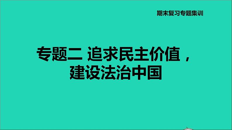 新人教版九年级道德与法治上册期末复习专题二追求民主价值建设法治中国课件01