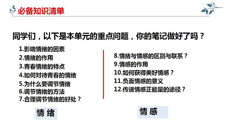 第二单元做情绪情感的主人复习课件2021-2022学年部编版道德与法治七年级下册04