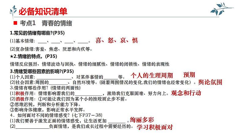 第二单元做情绪情感的主人复习课件2021-2022学年部编版道德与法治七年级下册05