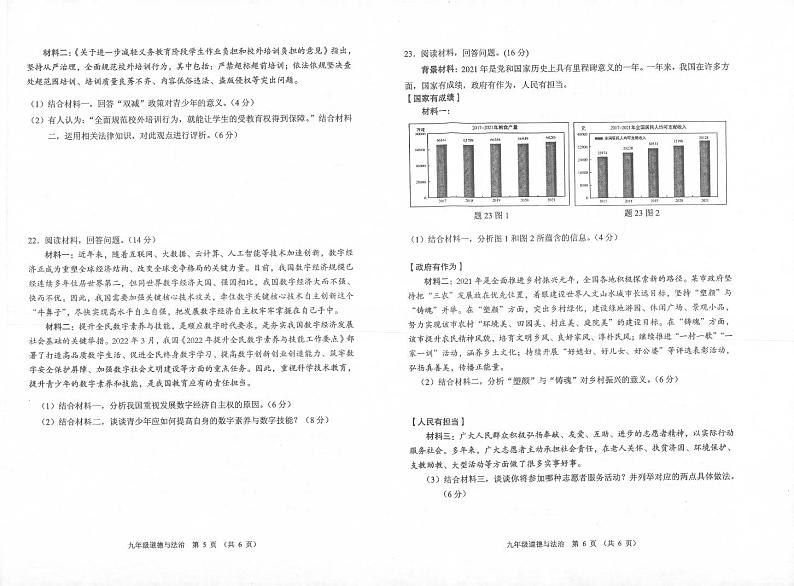 2022年广东省佛山市顺德区中考二模道德与法治试卷（含答案）02