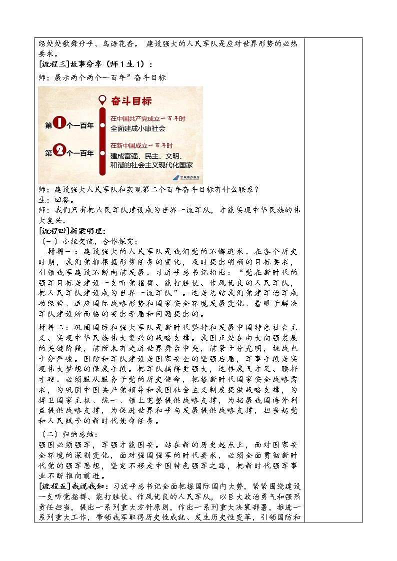 强国必须强军（教案）-《习近平新时代中国特色社会主义思想学生读本》教案02