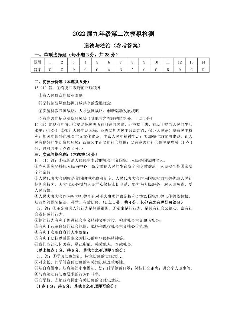 2022年江苏省盐城市亭湖、盐都、大丰区、阜宁中考二模道德与法治试卷（PDF版含答案）01