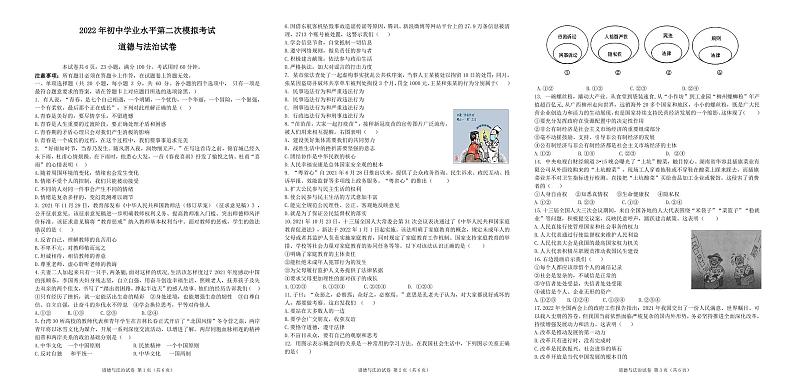 2022年中考模拟道德与法治试题第1页
