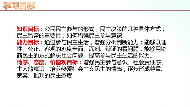 部编版九年级道德与法治上册 3.2 参与民主生活 课件02