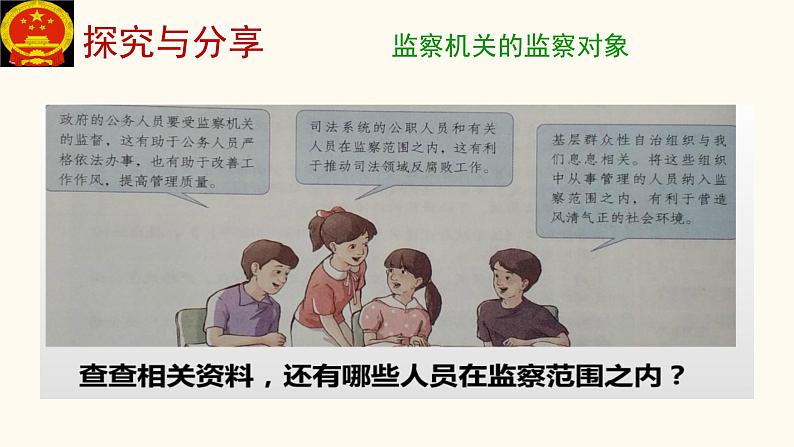 2021-2022学年部编版八年级道德与法治下册三单元第六课第四框国家监察机关18PPT第5页