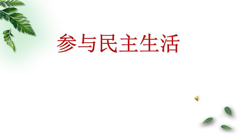 2021--2022学年度道德与法治九年级上册3.2参与民主生活课件01