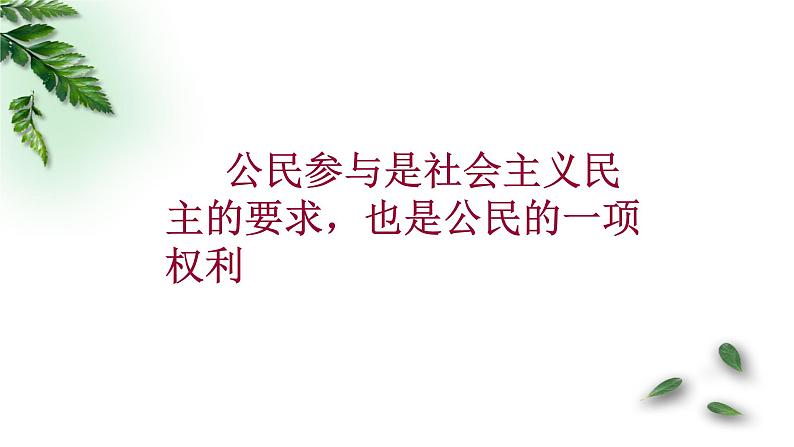 2021--2022学年度道德与法治九年级上册3.2参与民主生活课件03