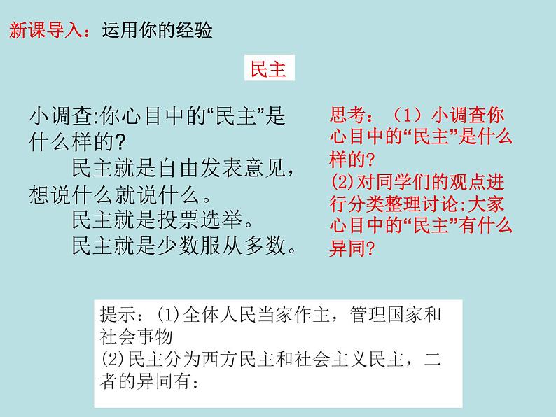 人教版九年级道德与法治上册 3.1：生活在新型民主国家（23张ppt）第2页