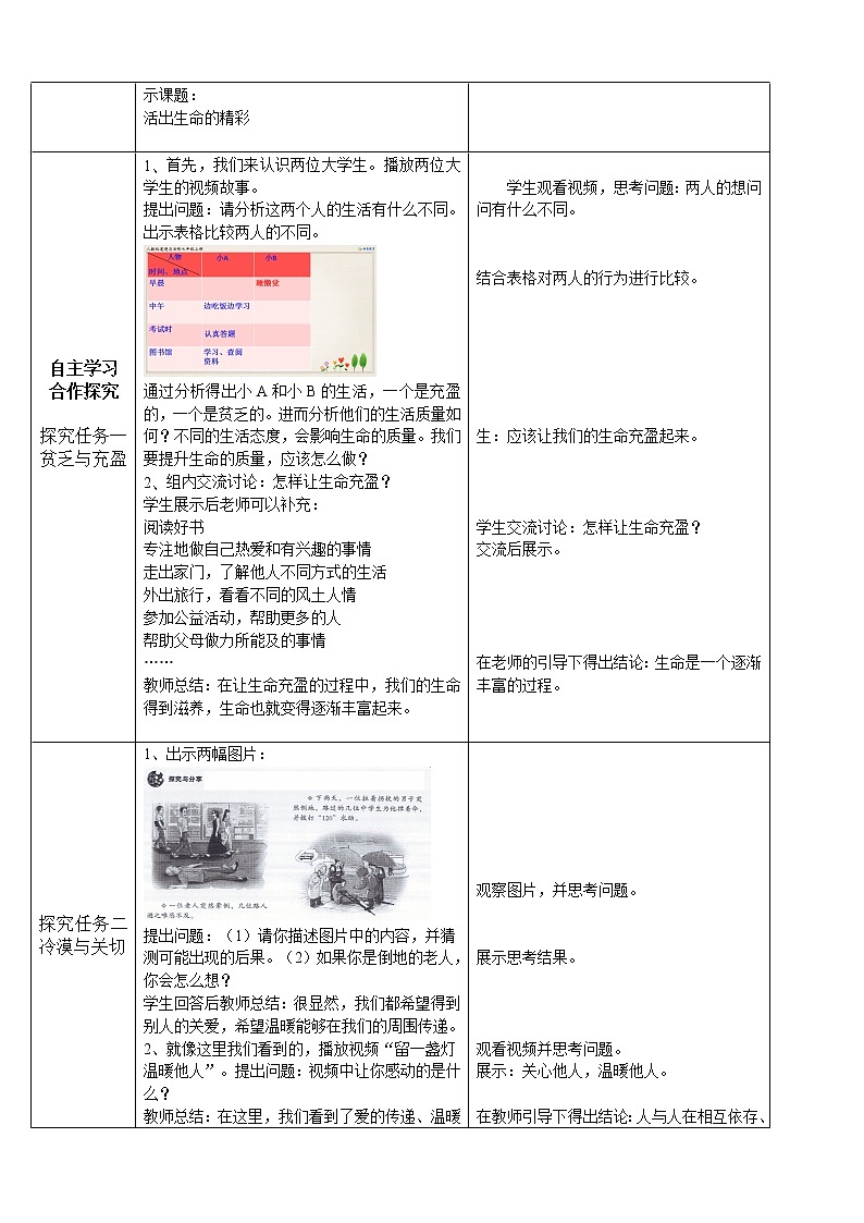 第四单元第课第2课时-活出生命的精彩【教案】第2页