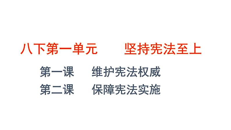 部编道德与法治8年级下册第一单元：坚持宪法至上复习课件01