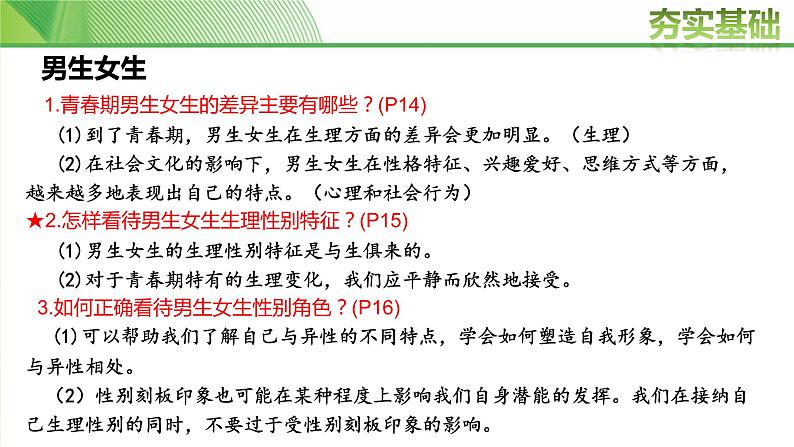 第二课 青春的心弦 复习课件-2021-2022学年人教版道德与法治七年级下册第4页