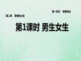 新人教版七年级道德与法治下册第1单元青春时光第2课青春的心弦第1框男生女生习题课件